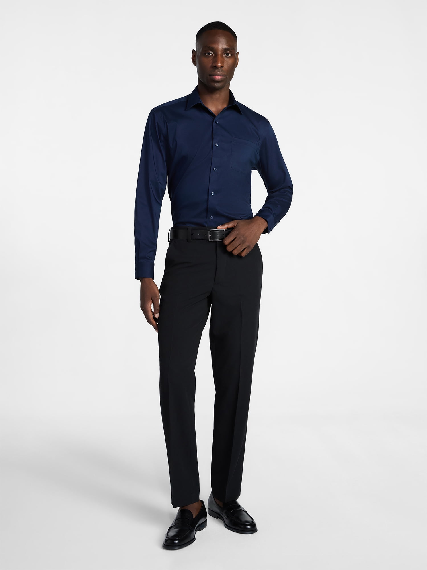 George Men's and Big Men's Classic Dress Shirt with Long Sleeves, Sizes S-3XL
