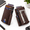 Chocolate Brown022, variant on Minimalist Slim Wallet for Men, Black052, Metal RFID Blocking Case with Leather Wrap, 9 Card Capacity