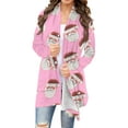 thumbnail image 1 of Cárdigan de manga larga con estampado navideño de moda para mujer, chaqueta de poliéster para mujer, 1 of 6