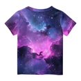 thumbnail image 5 of Spazoro Big Boys Girls Shirts Tee, Short Sleeve Universe Print Crew Neck Graphic T-Shirts Casual Summer Tops for Unisex Purple Size 7 T, 5 of 5