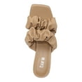 thumbnail image 3 of BAR III Womens Beige Ruched Straps Padded Careena Square Toe Block Heel Slip On Heeled Sandal 8 M, 3 of 4