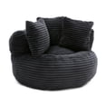 thumbnail image 5 of Leumius Lazy Sofa,Corduroy Fabric Oversized Bean Bag Sofa with High Back,Lounge Floor Sofa for Gaming,Reading Living Room Bedroom Office,Black, 5 of 6
