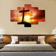 thumbnail image 3 of TISHIRON 5PCS Framed Jesus Canvas Wall Art Set,50"x24"Cross At Sunset Canvas Prints for Living Room, Bedroom, Office Home Wall Decor, 3 of 7