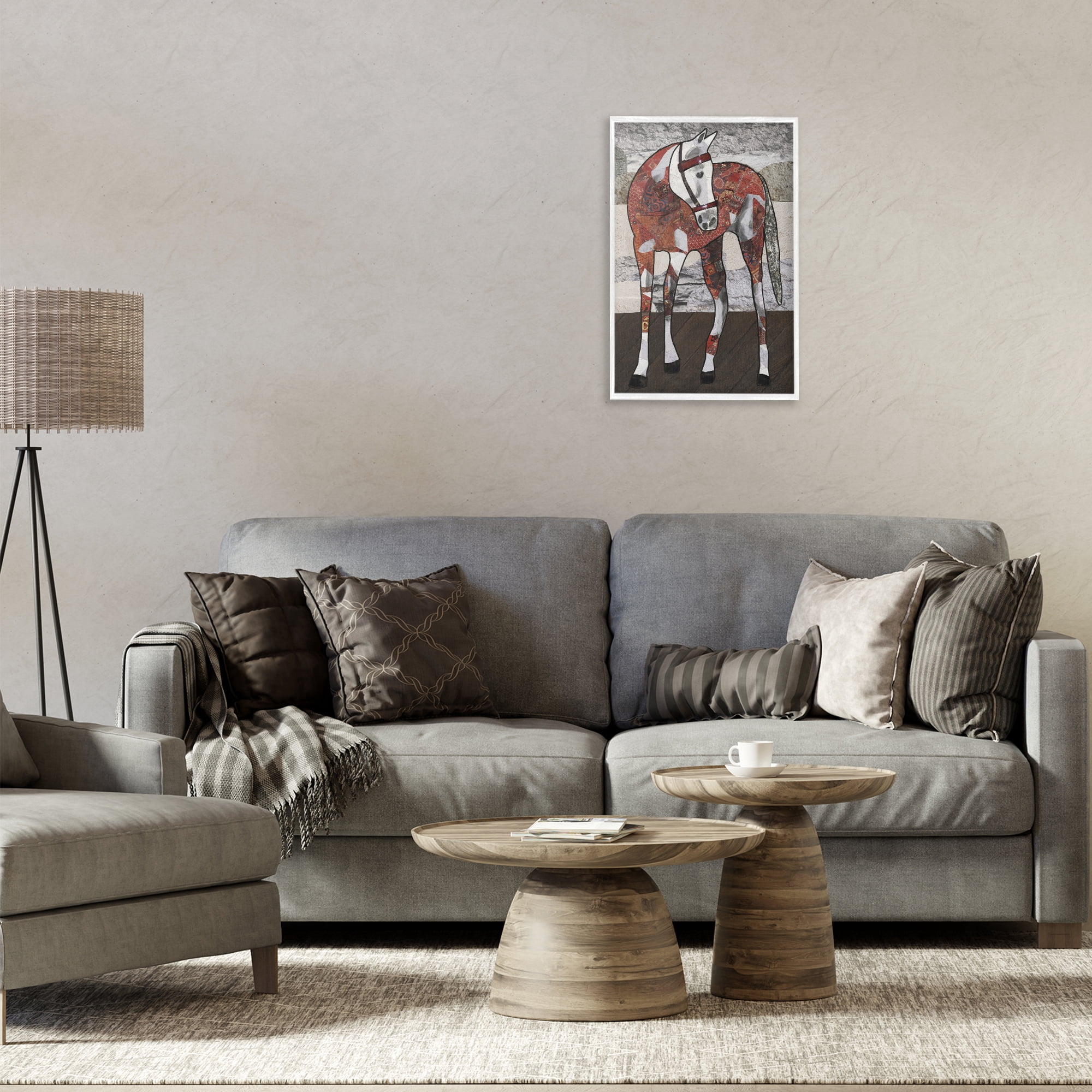 Stupell Industries Southwestern Patterned Foal Animals & Insects Painting White Framed Art Print Wall Art, 16 x 24
