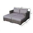 thumbnail image 2 of Living Source International Wicker Loveseat and Ottoman with Cushions in Gray, 2 of 4