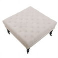 thumbnail image 6 of Spirit up Art 34" Wide Fabric Tufted Square Cocktail Ottoman in Light Gray, 6 of 7