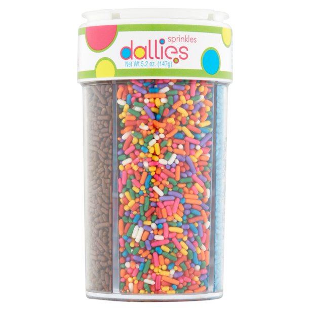 Dallies 4 in 1 Combined Sugar Sprinkles, 5.2 oz
