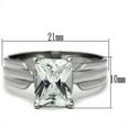 thumbnail image 2 of Luxe Jewelry Designs Women's Stainless Steel Engagement Ring with Oblong Shaped Cubic Zirconia -, 2 of 4