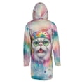 thumbnail image 2 of Hippie Persian Portrait Watercolor Tie-Dye Vintage Styles All Over Print 3D Hooded Duffle Toggle Coat Cat Lover Kitten Owner Gifts - 00014, 2 of 6