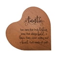 thumbnail image 1 of Engraved Wooden Heart Block 5” x 5.25” x 0.75”- Auntie, 1 of 6