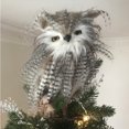 thumbnail image 6 of Northlight 12" Standing White and Gray Owl Table Top Christmas Figure, 6 of 6