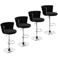 thumbnail image 6 of Baxluxe Velvet Bar Stools Set of 4, Swivel Counter Height Bar Chairs with Footrest, Metal Base Adjustable Bar Stools Island Chairs, Pub Style Chairs for Kitchen Island, Dining Room, Pub, Black, 6 of 6