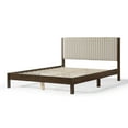thumbnail image 3 of Furniture of America Elra Queen Solid Wood and Boucle Fabric Mattress Ready Bed, Walnut, 3 of 18