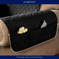 thumbnail image 5 of Subrtex 1-Piece Reversible Sofa Cover Quilted Slipcover (Armchair, Black), 5 of 8
