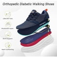 thumbnail image 3 of Men's Orthopedic Wide Walking Shoes: Comfortable Fashion Sneakers with Arch Support, Casual Tennis Work Sports Shoes, 3 of 9