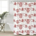 thumbnail image 3 of Christmas Shower Curtain Snowflake Red Shower Curtains for Bathroom Decor Snowy Winter White for Christmas Decoration Bath Curtains Sets with Hooks Waterproof 72" W x 84" L, 3 of 6