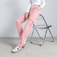 thumbnail image 1 of Pantalones deportivos negros ajustados de cintura alta para mujer, holgados, informales, de primavera, 1 of 6
