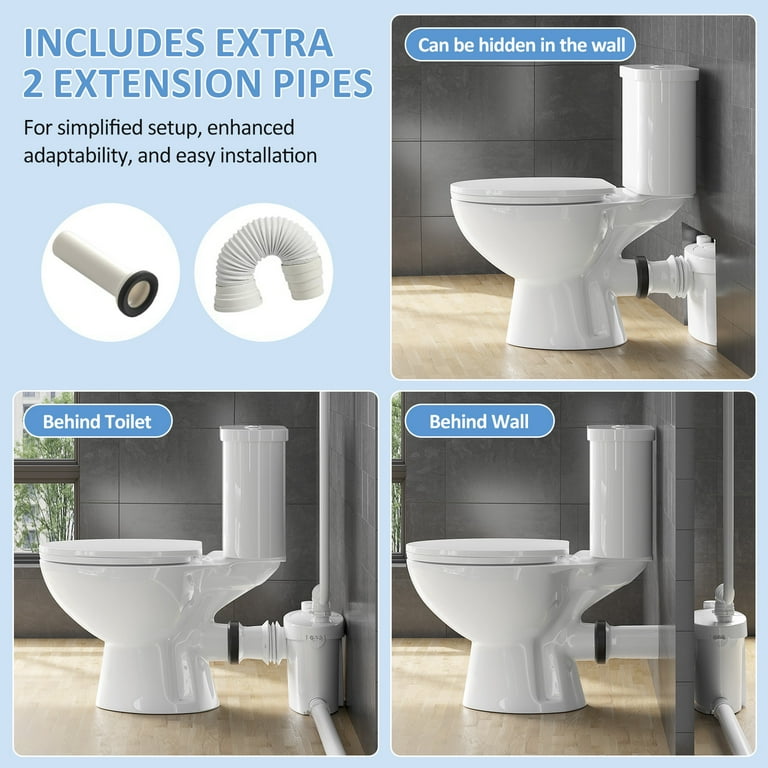 SUPERFLO One Piece Macerating Toilet System With Macerator Toilet Pump