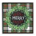 thumbnail image 2 of Stupell Industries Merry Sentiment Winter Pine Wreath Green Christmas Plaid, 17 x 17,Design by Jennifer Pugh, 2 of 5