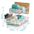 thumbnail image 3 of Escurridor de platos de 2 niveles, gran capacidad, blanco, 3 of 7