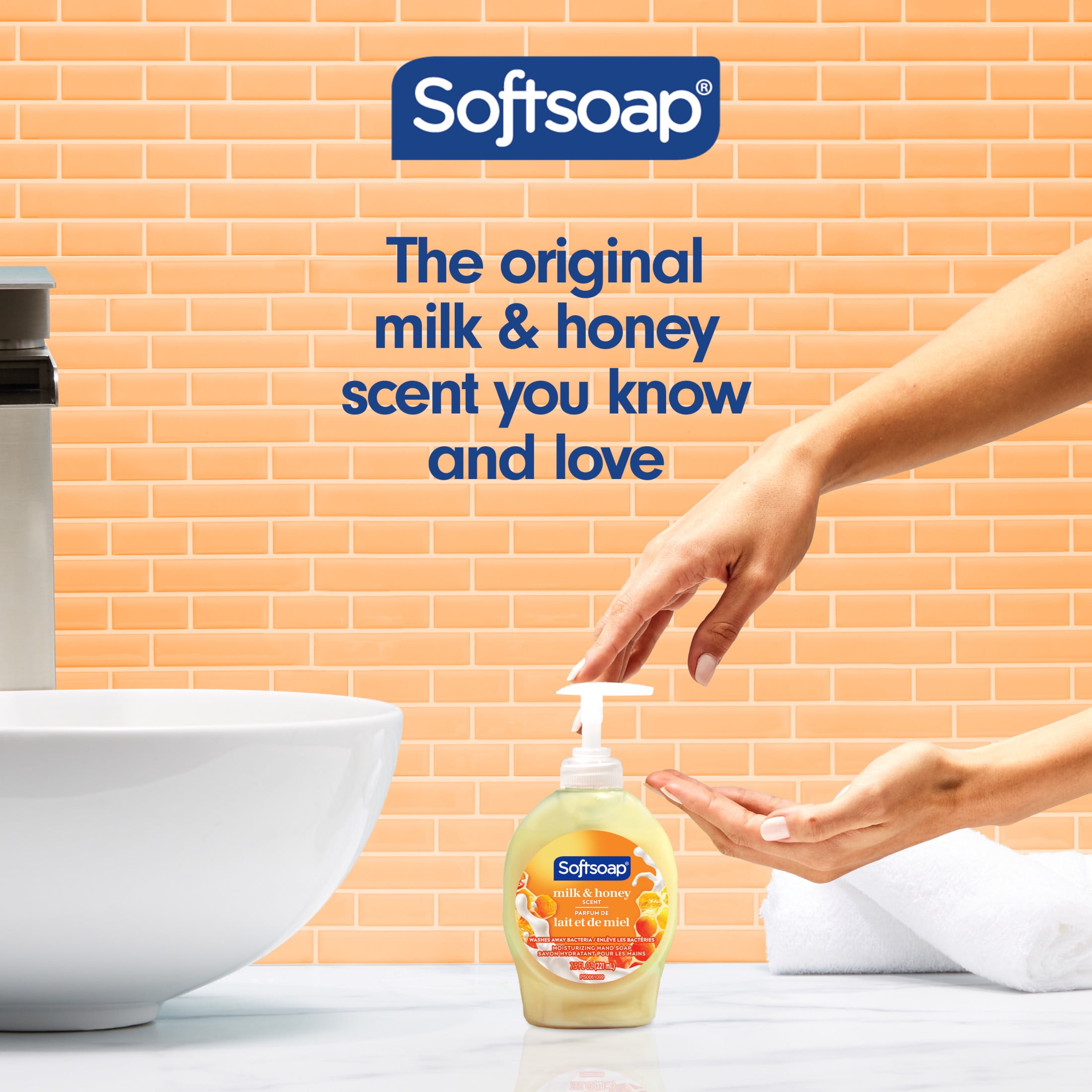 (2 pack) Softsoap Liquid Hand Soap, Kitchen and Bathroom Hand Soap, Milk and Honey, 7.5 Fluid Ounce