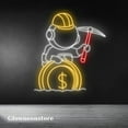 thumbnail image 2 of Glowneon Astronaut Mint Coin Neon Sign, Astronaut Miner Led Light, Astronaut Miner Wall Art Decor, 2 of 4
