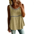 thumbnail image 5 of Bosfbaoi Tank Tops for Women Sleeveless Lace Trim Scoop Neck Blouses Loose Fit Casual Summer Tops, 5 of 6