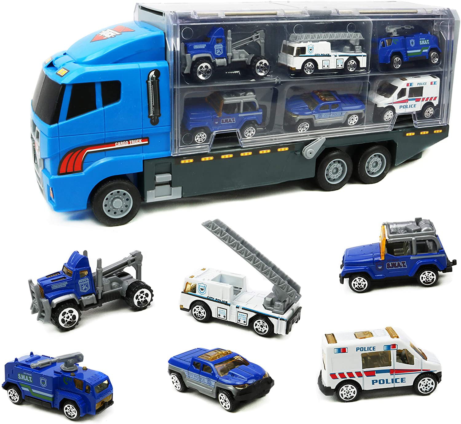 HUGE bundle of toy cars die cast hotwheels police ambulance airport construction