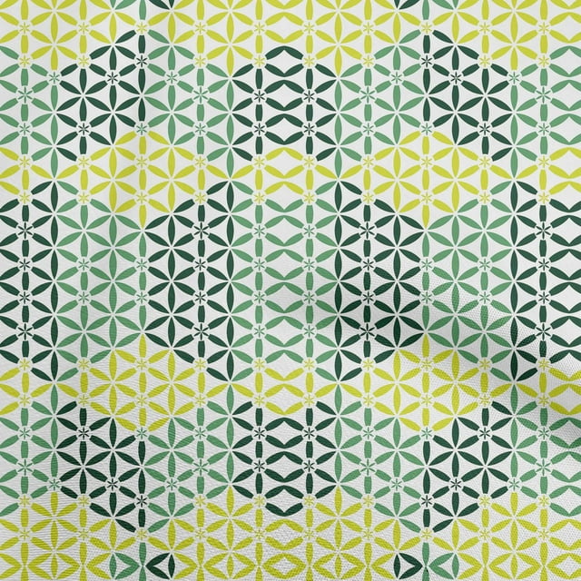 oneOone Polyester Spandex Lime Green Fabric Geometrical Sewing Craft Projects Fabric Prints By Yard 56 Inch Wide