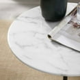 thumbnail image 6 of Sofa Side Table, Round, White Black, Artificial Marble, Metal Steel, Modern Contemporary Mid-Century, Living Lounge Cafe Room Hotel Lobby Hospitality, 6 of 6