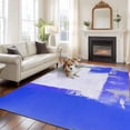 thumbnail image 2 of 6'x9' Area Rugs, Blue Purple Grey Indoor Outdoor Area Rug for Living Room Bedroom, Contemporary Abstract Geometric Oil Painted Washable Bathroom Rugs Kitchen Floor Carpet Mats Home Decor Aesthetic, 2 of 8