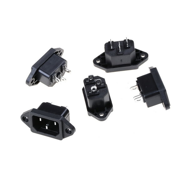5Pcs IEC 320 C14 Male Plug Panel AC 250V 10A Power Inlet Sockets Connectors H WA