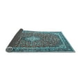 thumbnail image 2 of Ahgly Company Indoor Square Medallion Light Blue Traditional Area Rugs, 7' Square, 2 of 4