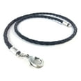 thumbnail image 2 of BICO AUSTRALIA JEWELRY - 18"  BLACK BRAIDED PVC LEATHER NECKLACE - Thin Width - 2mm (0.08 inch) - Lobster Clasp, 2 of 5