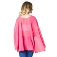 thumbnail image 2 of Sakkas Anya Women's Soft Chiffon Wedding Bridesmaid Bridal Cape Wrap Bolero Shrug - Coral - OS, 2 of 5