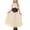 Beige, variant on Odeerbi Toddler Girls Vintage Dress Set Renaissance Medieval Short Sleeve Tiered Dress with Corset Belt
