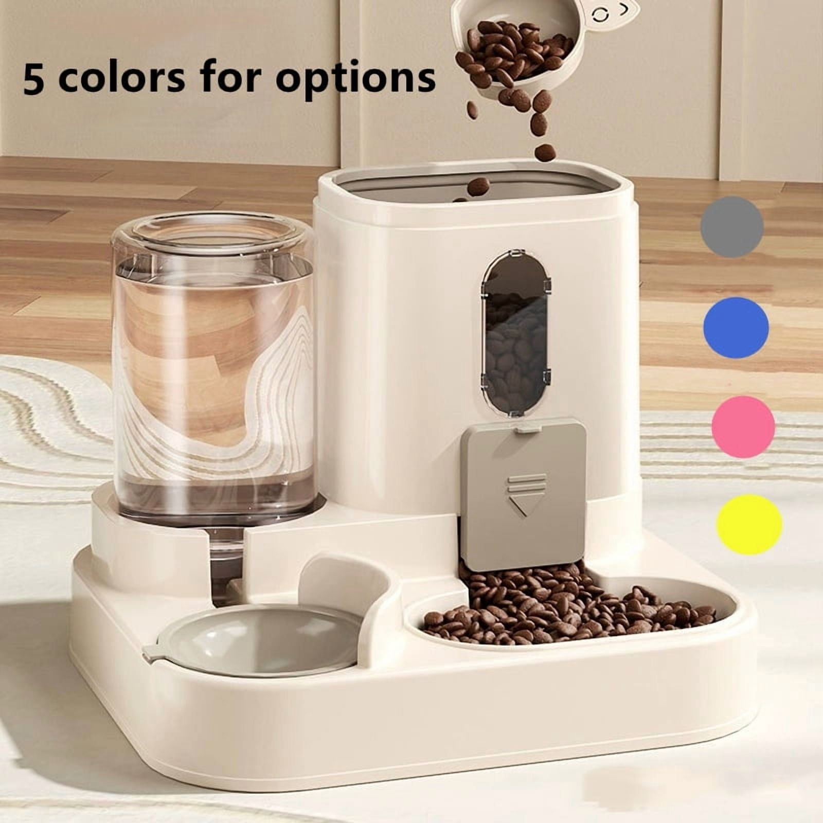 Automatic Dog Cat Feeder and Water Dispenser Gravity Food Feeder and Waterer Set with Pet Food Bowl Universal Pet Products