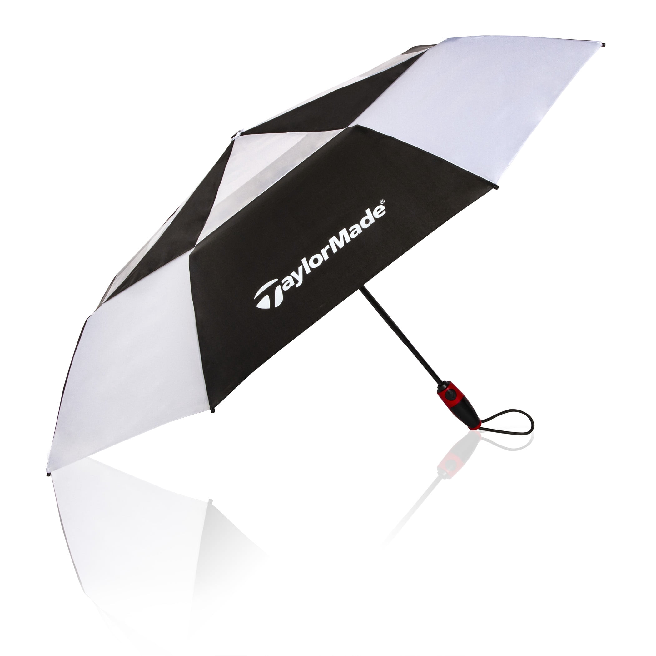 (3 pack) TaylorMade Vortexvent Compact Golf Umbrella, 47 inch, Black, White