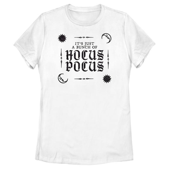 Women's Hocus Pocus It's Just a Bunch Text Graphic Tee White 2X Large
