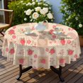 thumbnail image 4 of Pioneer Flower Floral Print Pattern Round Tablecloth 60 X 60 Inch, Wrinkle Resistant Wipeable Table Cloth for Kitchen Dining Picnic Patio Party, 4 of 6
