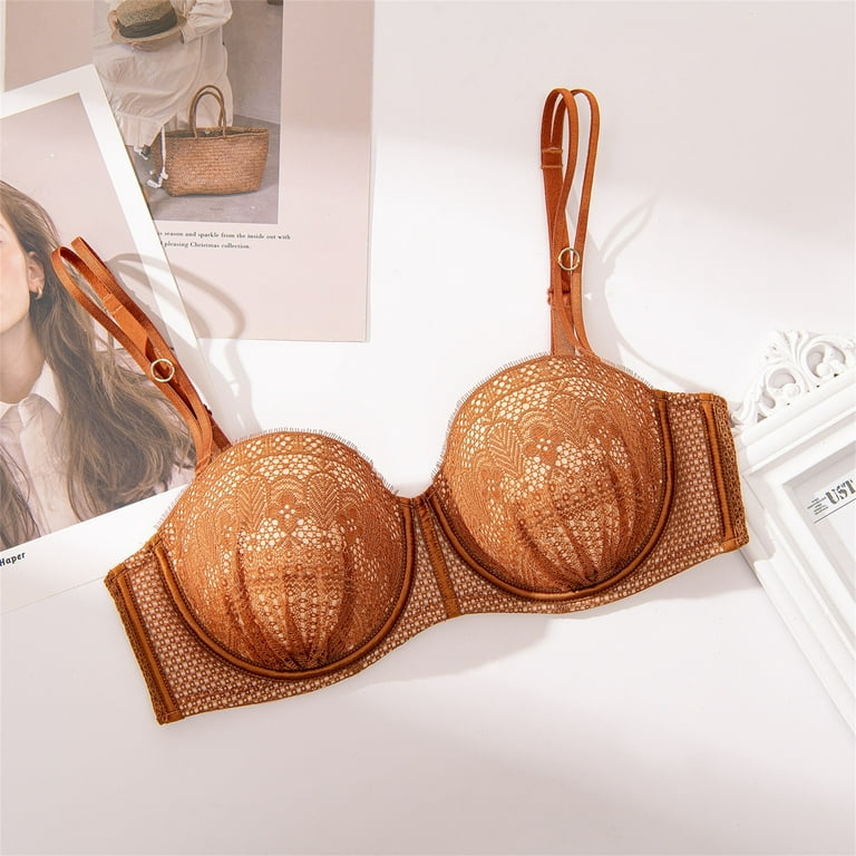 Wingslove Strapless Bra for Women Plus Size Push Up Underwire Multiway  Support Bra,Caramel 36DD