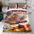 thumbnail image 4 of Chip y Dale Vida en el Parque Conjunto de sábanas temático, trío de piezas, cómodo y amigable con la piel, diseño único, regalo de decoración para el hogar para familiares, amigos y fans,173cm *218cm, 4 of 6