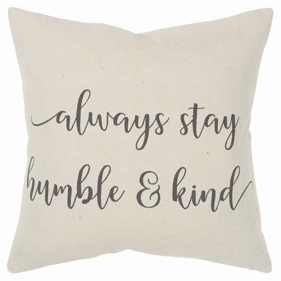 Gray & Cream Humble & Kind Throw Pillow, Natural