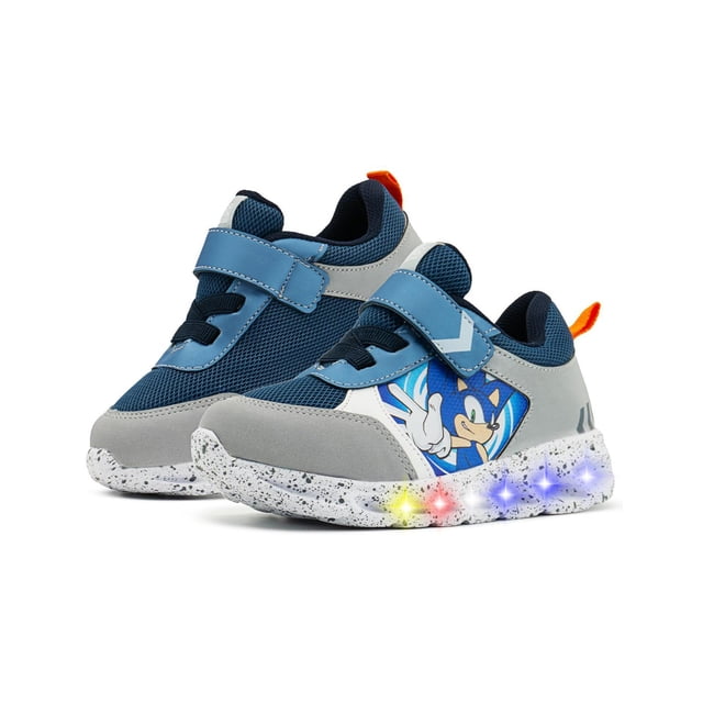 Tenis Luces Niño Tropicana Sonic Azul Marino Gris Velcro azul 16