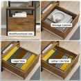 thumbnail image 6 of L Shaped Desk with Power Outlet and LED Lights, Corner Computer Desk with File Drawer for Home Office,  Gaming Desk,  Rustic Brown, 6 of 11