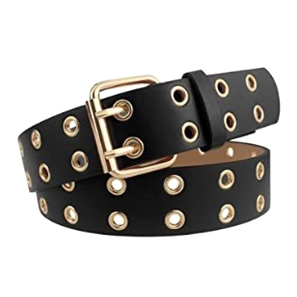 Double Pin Buckle Belts For Women Apparel Accessories Cummerbunds PU