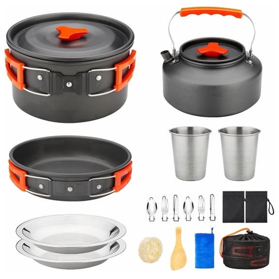 XINcc Camping Cookware Utensils Kitchen Supplies Outdoor Gear for Hiking Backpacking Car Camping Survival Kit 17pcs
