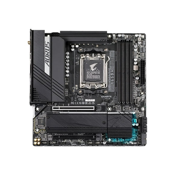 GIGABYTE B650M AORUS ELITE AX AM5 LGA 1718 AMD B650 M-ATX Motherboard with 5-Year Warranty, DDR5, 2 M.2, PCIe 5.0, USB 3.2 Gen2X2 Type-C, Intel 2.5GbE LAN, Q-Flash Plus, EZ-Latch