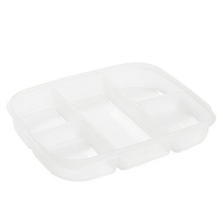 Spring Park Divided Veggie Tray with Lid Vegetable Storage Square Appetizer Relish Serving Platter with 5/6 Compartment Snack Containers for Food