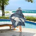 thumbnail image 6 of Shark in Flowers and Leaves Toddler Hooded Beach Towel 24" x 50" Kids Bath Towels Soft Quick Dry for Swim Pool Boys Girls, 6 of 7